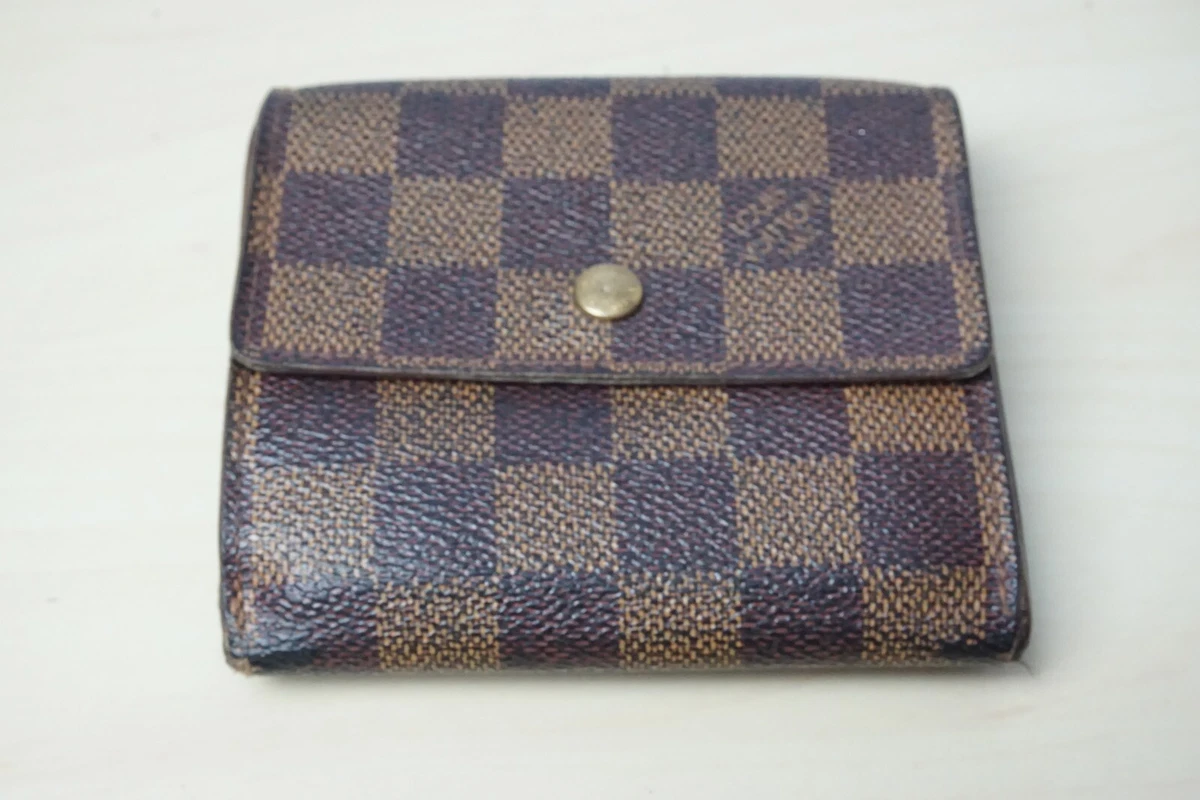 Louis Vuitton Wallet Elise Damier Ebene Brown in Canvas with Gold