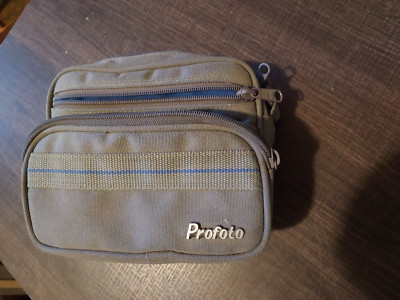 Vintage Profoto Camera Case Photography Bag Gray Padded 3 Pocket Strap Nylon