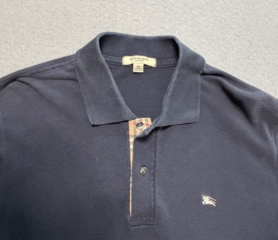 トップス Burberry london black nova poloshirt dl Burberry London Polo Shirt Mens Large Black Nova Check
