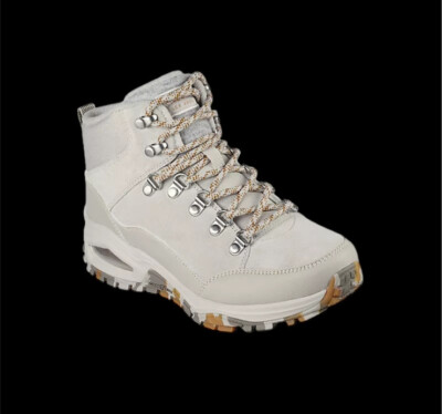 SKECHERS OFF WHITE BEIGE UNO TRAIL HIKING SNEAKER BOOTS WOMEN’S SIZE  NEW!