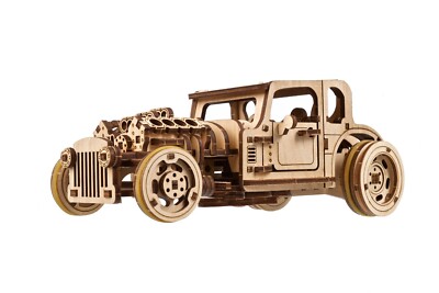 UGEARS Hot Rod Die Wütende Maus Fahrzeug Auto 3D Puzzle Bausatz aus Holz Modell
