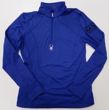 Spyder Womens Sz 10 Pullover 1/4 1/2 Zip Purple Base Layer Yoga Running