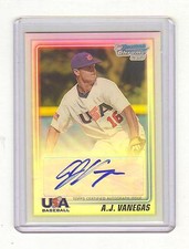 2010 BOWMAN CHROME #USA-AV A.J. VANEGAS 