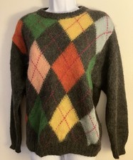 United Colors Of Benetton Mohair Wool Blend Argyle Sweater