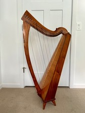 1983 Caswell 33 String Celtic Harp Rosewood Made In California USA Vintage