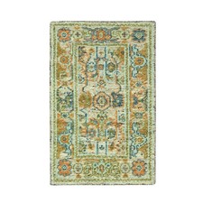 3'x5'3" Tan Brown Hand Knotted Oushak with Exposed Warps Distressed Wool Rug
