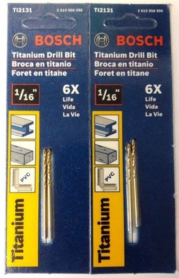 Bosch TI2131 1/16'' Titanium Jobber Drill Bit Carded 2-2 Packs