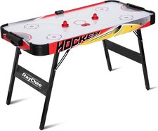58 Inch LED Folding Air Hockey Table for Family, Foldable Sports Hockey Game Set