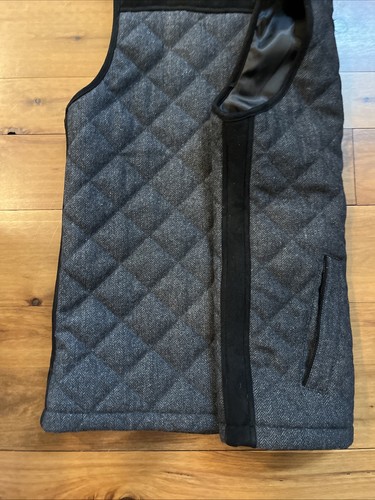 Neu Pronto Uomo Full Zip grau/schwarz Steppweste gefüttert mit Innentasche - Bild 6 von 13