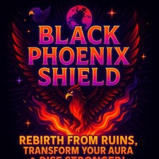    BLACK PHOENIX SHIELD  Rebirth From Ruins, Transform Your Aura  Rise Stronger