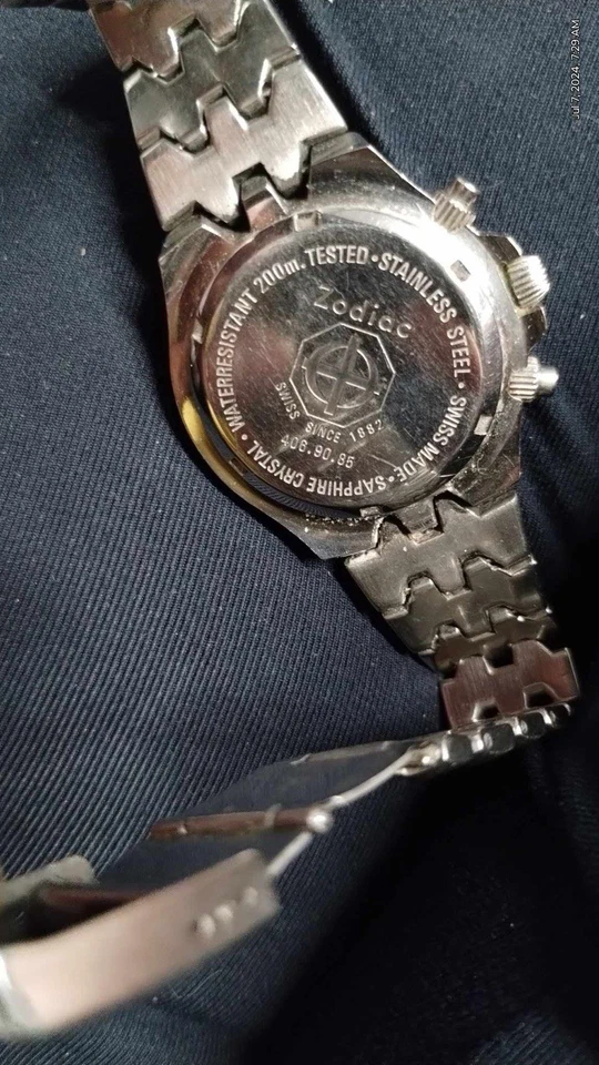 Reloj para hombre NOS Zodiac Marine Life Professional 200 m cronógrafo esfera blanca Foto 2 de 3