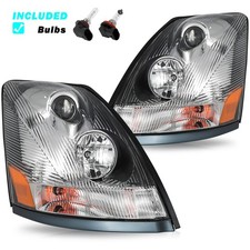 For 2004-2017 Volvo Semi Truck Vn Vnl Vnm Halogen Chrome Headlights Wbulbs