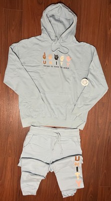 Trying To Touch The World Unisex Unity Sweatsuit Powder Blue New Size XL - Flaw