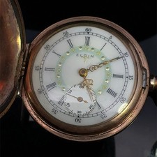 Vintage Elgin Grade 320 7 Jewel 36mm Pocket Watch 14K Gold Plated WCP034857 