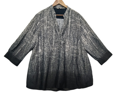 Soft Surroundings Shirt Womens 3X Gray Black Ombre Career Office Going Out