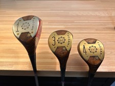Ben Hogan Persimmon Speed Slot Wood Set 1,3,4,Apex 3 Steel RH.
