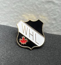 Vtg World Hockey Association Lapel Hat Pin 0.5” WHA Black White & Red Maple Leaf