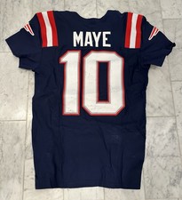 Drake Maye Game Worn Used Rookie 2024  New England Patriots Jersey Multi Games