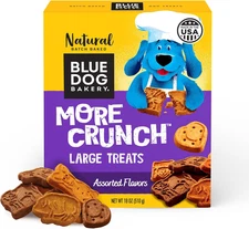 Blue Dog Bakery Natural Dog Treats, More Crunch Large, Assorted Flavors, 18Oz Bo