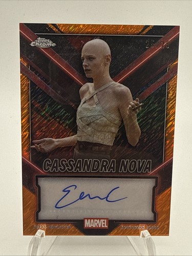 2025 Topps Chrome Deadpool Cassandra Nova 25/25 Orange Auto - Emma Corrin