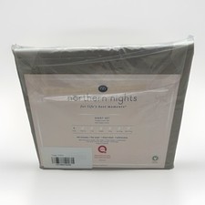 Twin Organic Cotton 350 Thread Count 4 Piece Sheet Set Taupe Neutral QVC