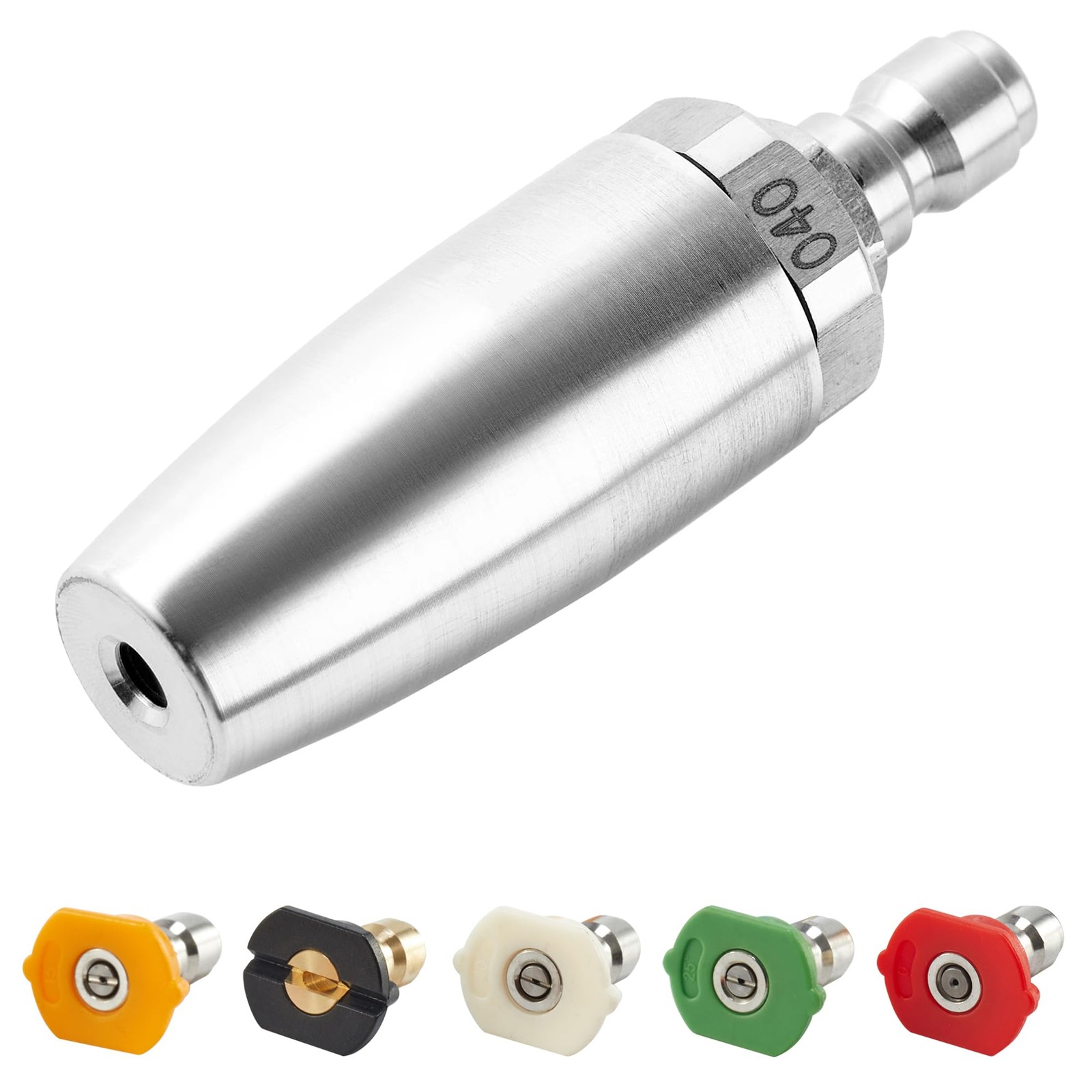 Turbo Nozzle Pressure Washer Tips with 5 Rotating Power Nozzles