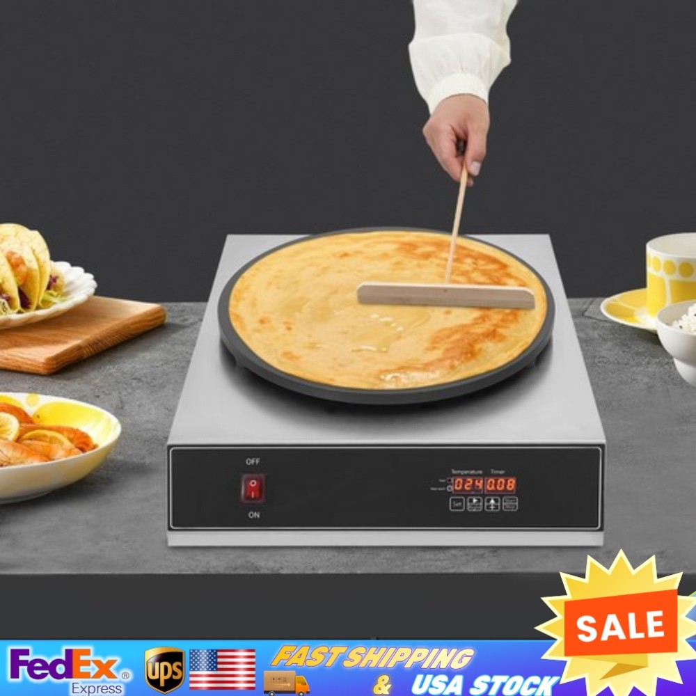 1650W Electric Crepe Maker Machine Commercial Pancake Kitchen Maker Non-Stick