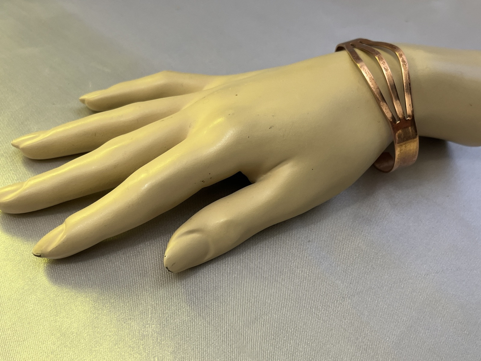 Solid Copper Cut Out Wave Cuff Bracelet - image 6