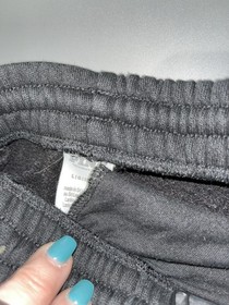 Victorias Secret Large Ivy Fleece Sweatpants Black Wide Leg Jogger Pleated PINK