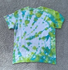 Gildan Multi Coloured Psychedelic Festival Tie Die T- Shirt Medium Ultra Cotton