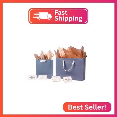 ysmile Blue Gift Bag Set Premium Paper Bag with Handle for Boutique Large and Me