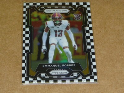 2023 Panini Prizm EMMANUEL FORBES BLACK WHITE CHECKER COMMANDERS ROOKIE N3089
