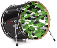 Vinyl Decal Skin for 20" Bass Kick Drum HeadtorCamo Digital Camo Green