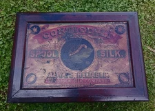 ~BEAUTIFUL Antique Corticelli SEWING Thread Spool Cabinet SILK Florence Mass~