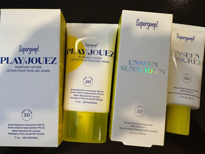 Bundle 2 Supergoop PLAY UNSEEN SUNSCREEN SPF50 SKI/GOLF COMBO PACK EX 11/2026