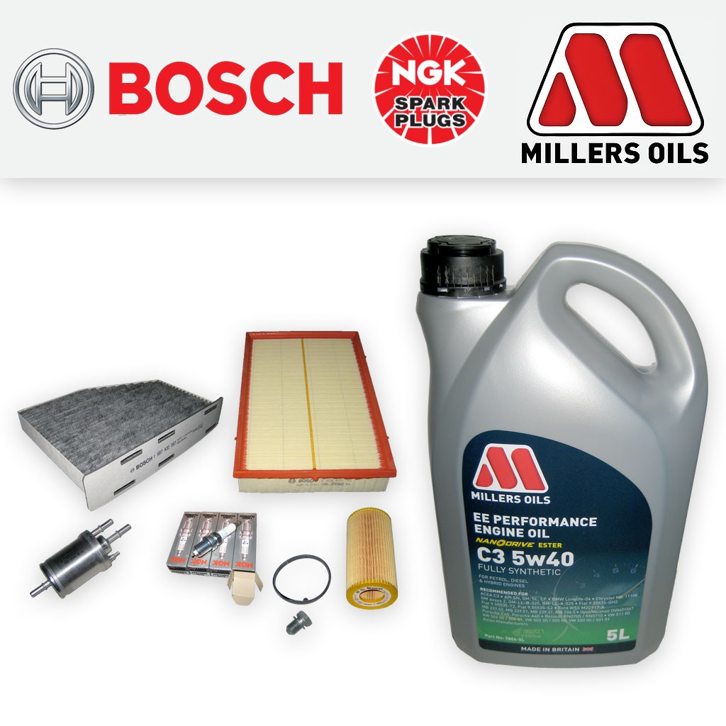 SERVICE KIT for AUDI TT (8J) TTS QUATTRO OIL AIR FUEL CABIN FILTERS PLUGS +OIL