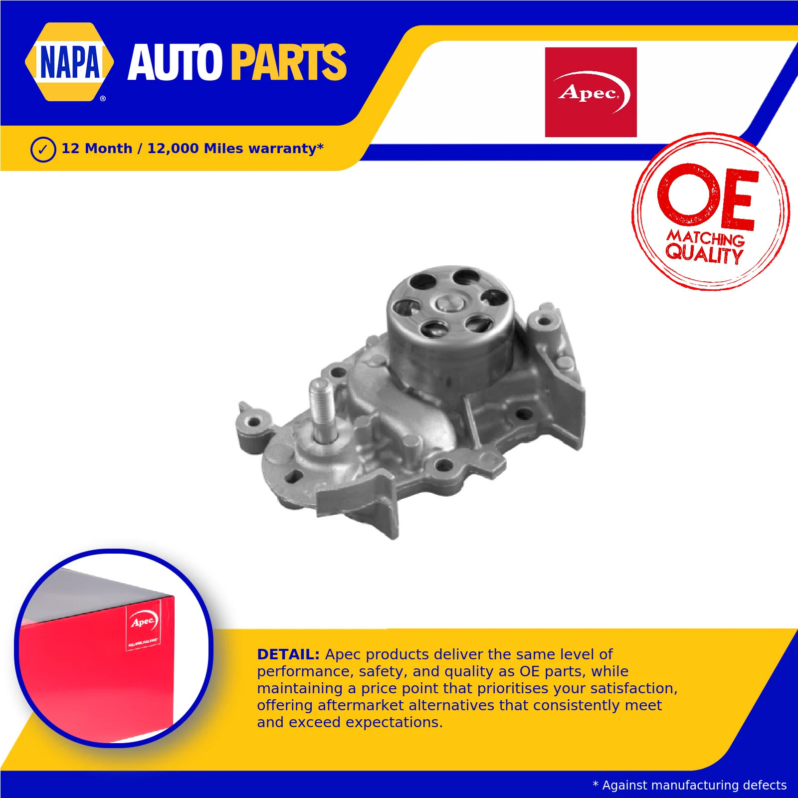 Water Pump AWP1456 Apec Coolant 210109189R 7701478925 8200702762 Quality New