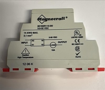 Magnecraft 861SSR115-DD Solid State Relay SSR DIN Rail 15A 3.5-32VDC Open Box