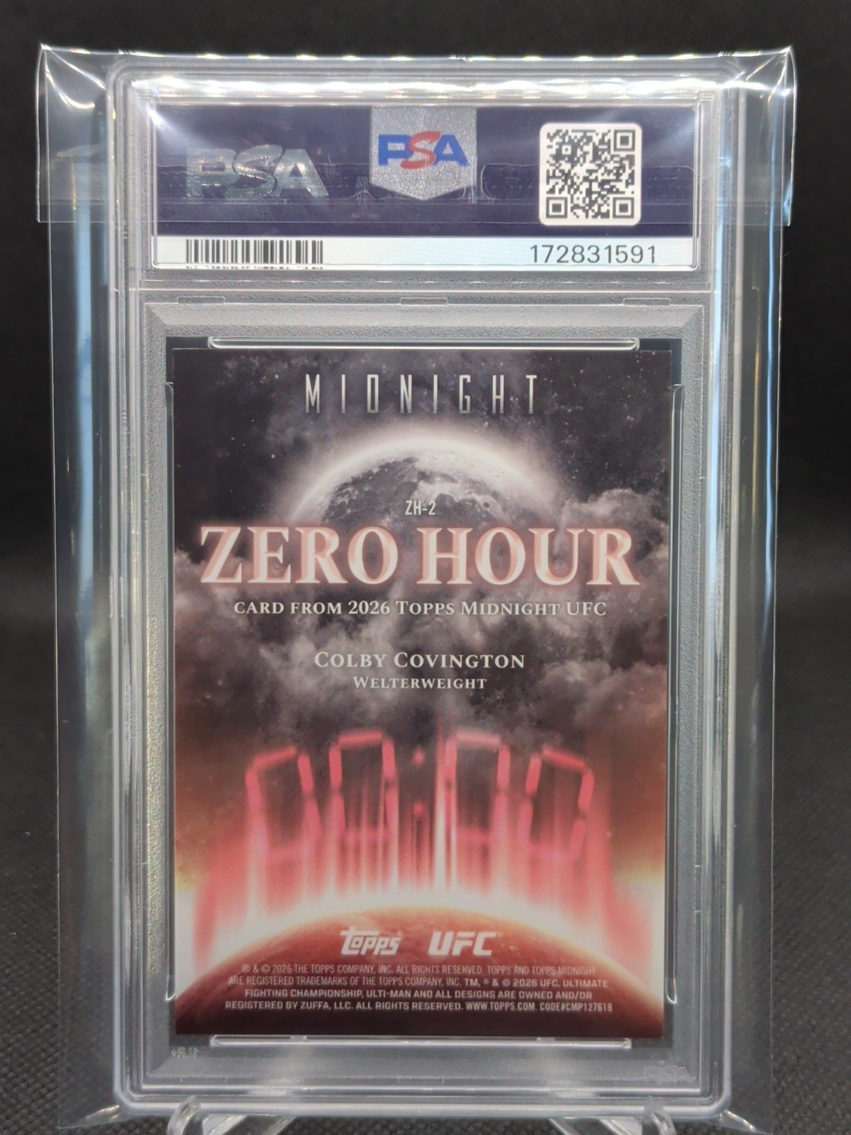 2026 Topps Midnight UFC Colby Covington Zero Hour Moonrise /25 PSA 10 Pop 1 view 2