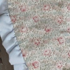 Vintage Pink Floral Ruffled Half Apron Cottagecore Handmade
