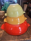 SET OF 3: VNTG Pyrex 441 442 444 Town & Country Cinderella Nesting Mixing Bowls