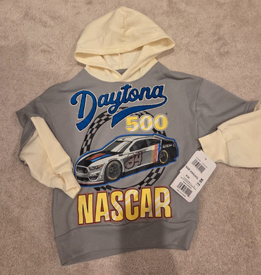 Boys Size 4-5 XXS Nascar Daytona 500 Hoodie New with Tags Racecar Grey