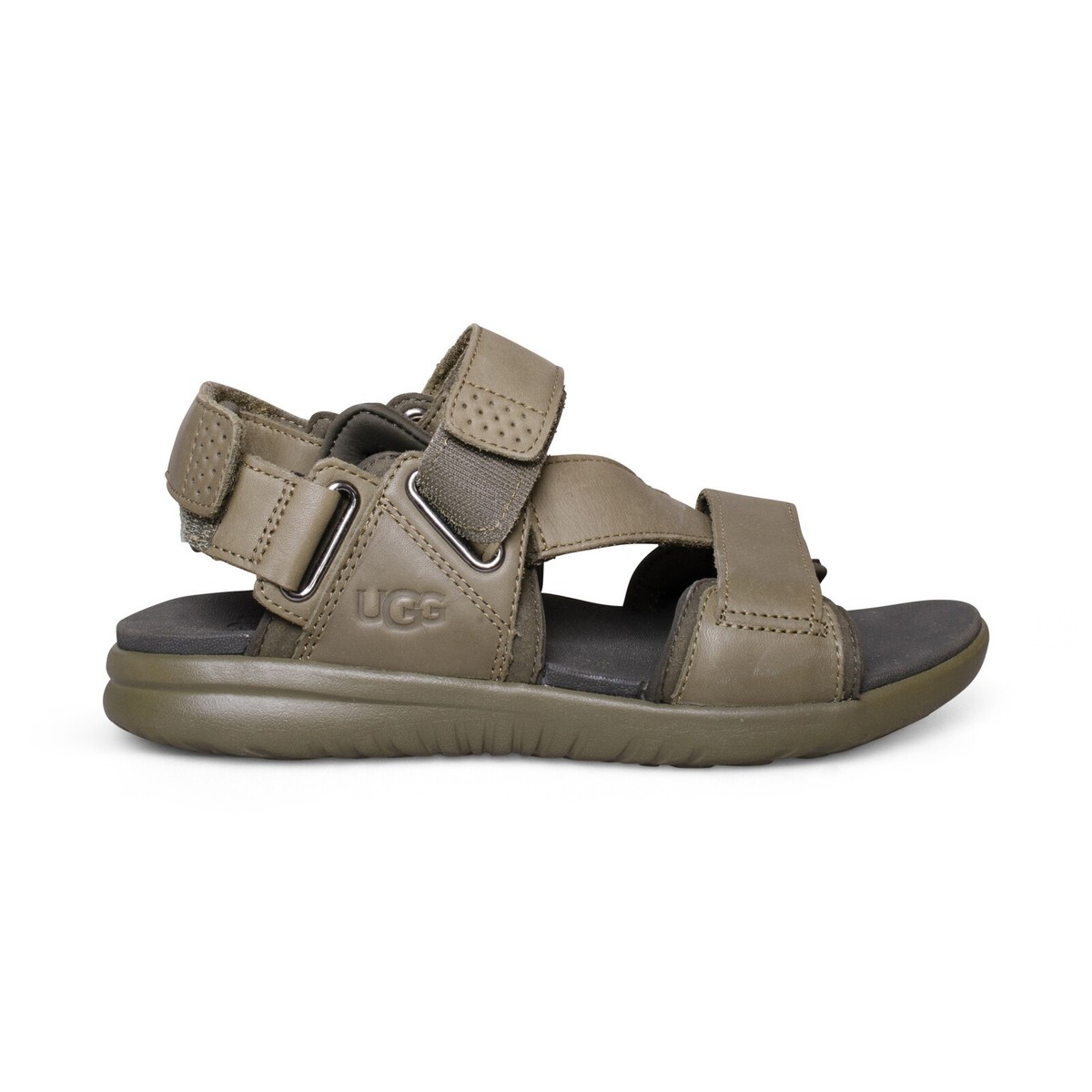 UGG UNION STRAP BURNT OLIVE LEATHER SPORTY COMFORT MEN'S SANDALS