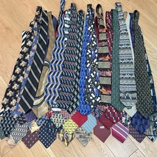 Lot Of 43 Men s Silk Ties Dress Tie Polo J Garcia Nautica Stripes Golf Red Blue