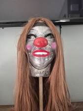 READY TO SHIP Shawn Crahan "Clown" Slipknot Mask Replica, Wig And Display Stand