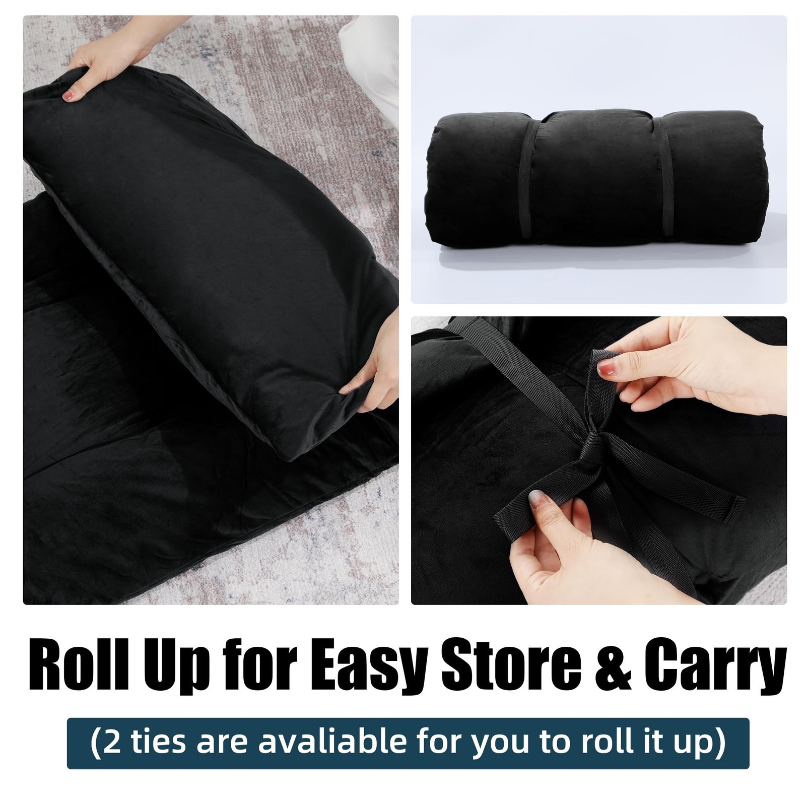 HOMBYS Floor Lounger Pillow Foldable and Tufted Design Long Floor Cushion for...