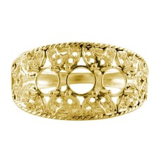 925 Sterling Silver 5mm Round Semi Mount Three-Stone Ring For Engagement Ring