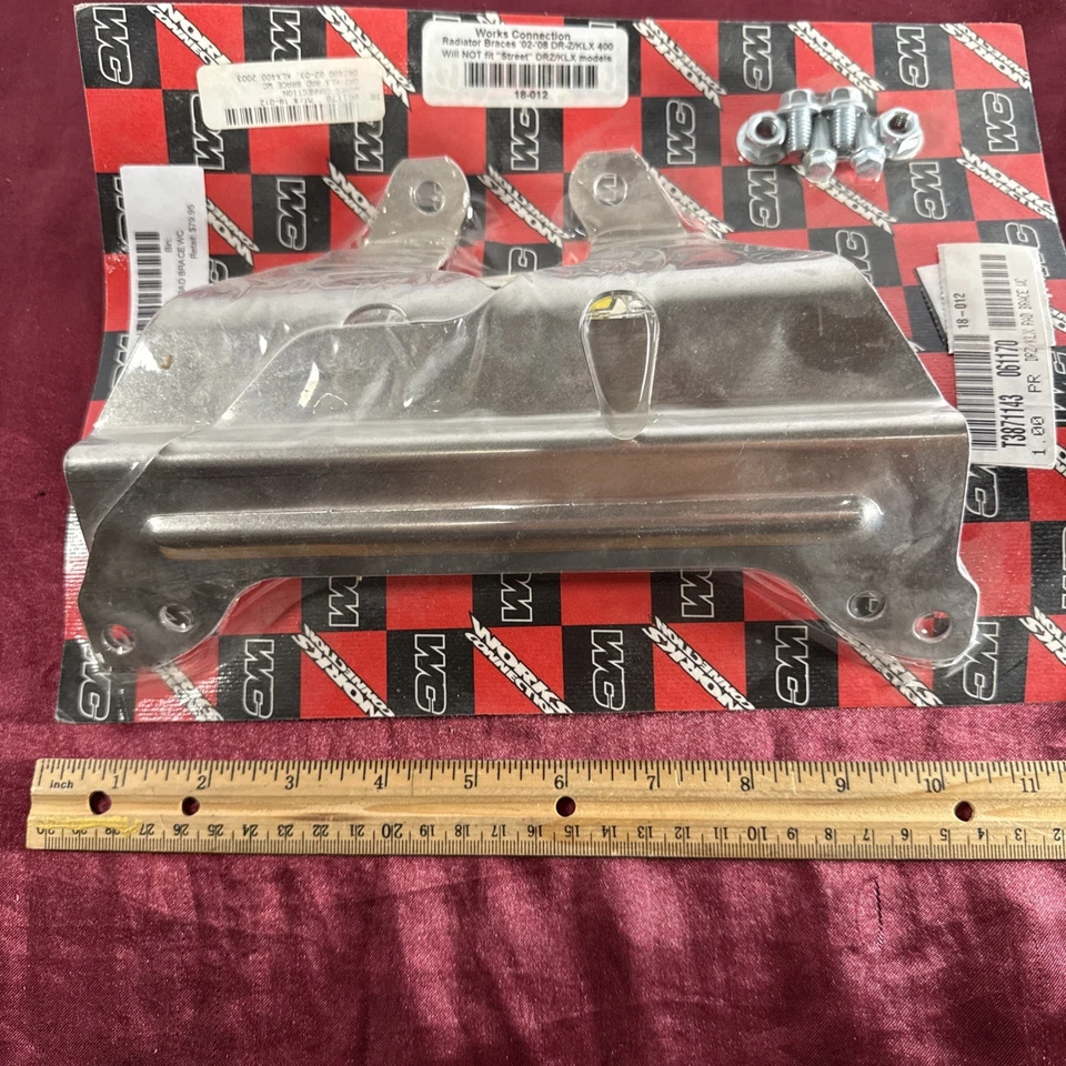 Soporte de radiador Kawasaki KLX400 2003-2004 Works Connection plateado 18-012 WM03E Foto 2 de 4