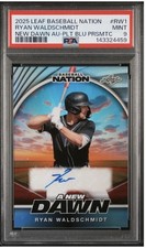 Waldschmidt  PSA 9 ‘25 LEAF-  BASEBALL NATION NEW DAWN BLUE Foil AUTO RC #’d /3