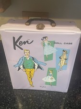 VTG Mattel Ponytail Ken Barbie Doll Carrying Case Trunk Light Purple 1961